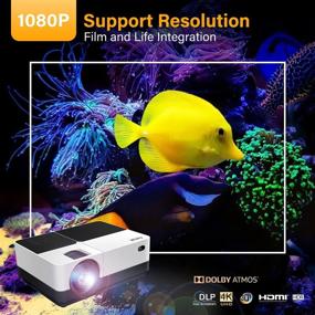 img 3 attached to 🎥 Enhance Your Outdoor Movie Experience with the Best 84-LED HD Projector: Dolby Sound, 1080P & 176'' Display Supported, 50,000 Hrs LED Lamp Life