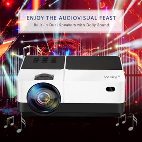 img 1 attached to 🎥 Enhance Your Outdoor Movie Experience with the Best 84-LED HD Projector: Dolby Sound, 1080P & 176'' Display Supported, 50,000 Hrs LED Lamp Life