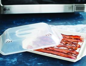 img 2 attached to 🥓 Nordic Ware Bacon Rack & Lid - 10.25x8x2 Inches, White