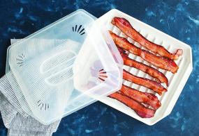 img 3 attached to 🥓 Nordic Ware Bacon Rack & Lid - 10.25x8x2 Inches, White