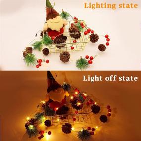 img 1 attached to 🎄 Festive Christmas Garland with Pinecone Lights - 20 LED 6.9 ft Pine Cones Light String for Xmas Tree Decoration, Parties, Weddings
