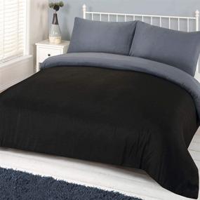 img 1 attached to 🛏️ Brentfords Plain Dye Grey Black Quilt Bedding Set - Queen Size with Pillow Case: A Stylish Upgrade for Your Bedroom