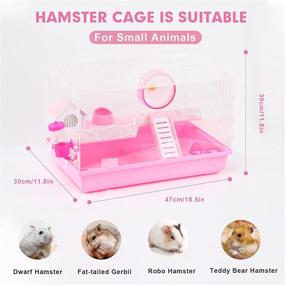 img 2 attached to 🐹 Transparent COUNER Hamster Cages: The Perfect Haven Habitat for Hamsters, Guinea Pigs, and Gerbils - Complete with Exercise Wheel and Water Bottle