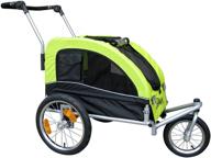 🐾 enhanced mobility for medium dogs: booyah florescent green medium dog stroller & pet bike trailer with suspension logo