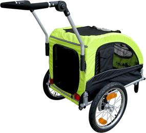 img 3 attached to 🐾 Enhanced Mobility for Medium Dogs: Booyah Florescent Green Medium Dog Stroller & Pet Bike Trailer with Suspension