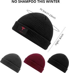img 1 attached to Womens Beanie Tesla Logo FineAcrylic Winter Outdoor Recreation for Hiking & Outdoor Recreation Clothing