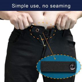 img 3 attached to 👖 12 Pieces Elastic Waist Extenders for Men and Women - Adjustable Waistband Expanders, Button Extender Set for Jeans Pants (Available in 7 Colors)