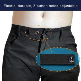 img 2 attached to 👖 12 Pieces Elastic Waist Extenders for Men and Women - Adjustable Waistband Expanders, Button Extender Set for Jeans Pants (Available in 7 Colors)