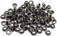 🔩 ruiling 100pcs 4mm black metal round inner hole grommets: versatile diy rivet leathercraft accessories for shoes, belts, bags, clothes, scrapbooks, and more logo