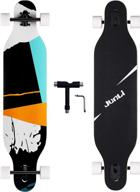 🛹 junli 41 inch freeride skateboard longboard - complete cruiser for smooth cruising, carving, free-style tricks and downhill rides logo