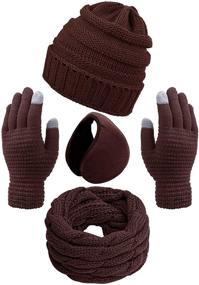 img 4 attached to Aneco Winter Knitted Beanie Screen Women's Accessories and Scarves & Wraps