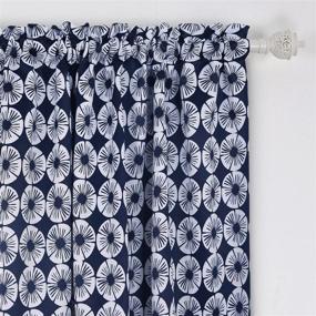 img 3 attached to Deconovo Blackout Curtains Floral Pocket