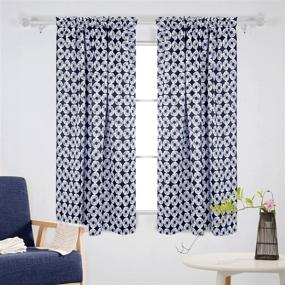 img 4 attached to Deconovo Blackout Curtains Floral Pocket