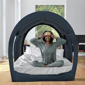 img 2 attached to 🏕️ LEEDOR Bed Tent Dream Tents: Indoor Privacy Canopy for Twin Size Beds - Cozy and Breathable Shelter Cabin for Kids and Adults - Pop Up Design with Patent Pending PitchBlack Technology (Mattress Not Included)