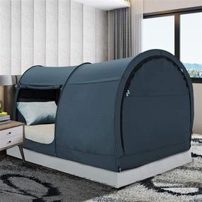 img 4 attached to 🏕️ LEEDOR Bed Tent Dream Tents: Indoor Privacy Canopy for Twin Size Beds - Cozy and Breathable Shelter Cabin for Kids and Adults - Pop Up Design with Patent Pending PitchBlack Technology (Mattress Not Included)