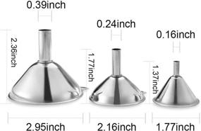 img 3 attached to 3-Piece Set of Durable Stainless Steel Funnels for Transferring Essential Oils, Liquids, and Dry Ingredients – Mini Filling Kitchen Funnel Kit with Large to Small Sizes, Dishwasher Safe