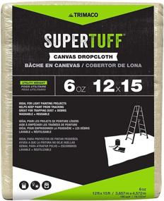 img 4 attached to 🎨 Trimaco SuperTuff Heavy-Duty 6oz Canvas Drop Cloth, Spacious 12ft x 15ft Size