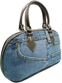 img 3 attached to Upcycling Denim Handle Handbag Style Women's Handbags & Wallets