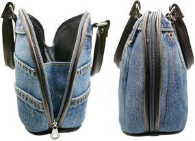 img 1 attached to Upcycling Denim Handle Handbag Style Women's Handbags & Wallets