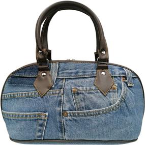 img 2 attached to Upcycling Denim Handle Handbag Style Women's Handbags & Wallets