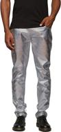 coofandy shiny metallic jeans for men - perfect for christmas parties, dance nights, and nightclubs - straight leg trousers logo