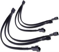 🔌 кабель-разветвитель для вентиляторов pwm - оплетенный y-разветвитель для компьютера пк с 4-контактными вентиляторами с 10-дюймовым удлинительным кабелем - конвертер 1 в 3 (2 штуки) от teamprofit. логотип