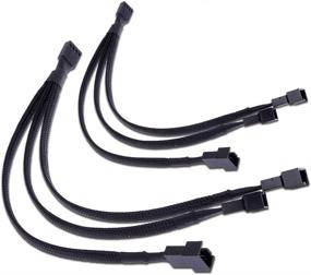 img 4 attached to 🔌 PWM Fan Splitter Adapter Cable – Sleeved Braided Y Splitter for Computer PC 4 Pin Fans with 10-Inch Extension Power Cable – 1 to 3 Converter (2 Pack) by TeamProfit