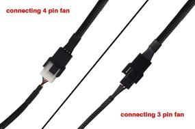 img 1 attached to 🔌 PWM Fan Splitter Adapter Cable – Sleeved Braided Y Splitter for Computer PC 4 Pin Fans with 10-Inch Extension Power Cable – 1 to 3 Converter (2 Pack) by TeamProfit