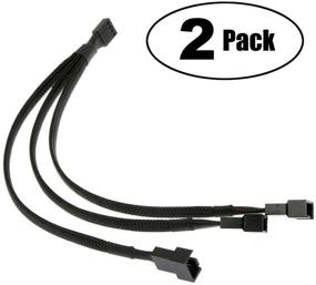 img 3 attached to 🔌 PWM Fan Splitter Adapter Cable – Sleeved Braided Y Splitter for Computer PC 4 Pin Fans with 10-Inch Extension Power Cable – 1 to 3 Converter (2 Pack) by TeamProfit
