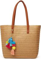 👜 stylish women's summer handbags & wallets: epsion tassels handwoven shoulder totes logo