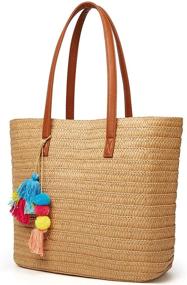 img 3 attached to 👜 Stylish Women's Summer Handbags & Wallets: Epsion Tassels Handwoven Shoulder Totes