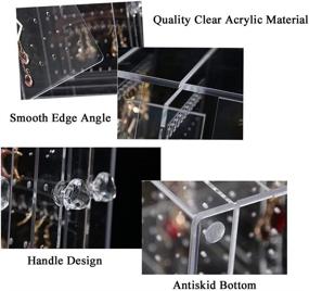 img 1 attached to Clear Acrylic Jewelry Organizer Drawer Stand Case - Perfect Earring Holder, Ring, Bracelet, Necklace & More Storage Trays for Kids, Women, and Men