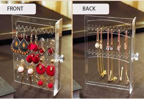 img 2 attached to Clear Acrylic Jewelry Organizer Drawer Stand Case - Perfect Earring Holder, Ring, Bracelet, Necklace & More Storage Trays for Kids, Women, and Men