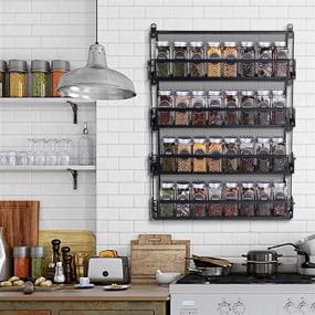 img 3 attached to 🧺 Oyydecor 4-Tier Stackable Wall Mounted Spice Rack Organizer: Ideal for Kitchen, Bathroom & More