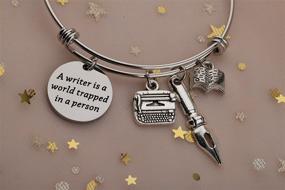 img 1 attached to 🖋️ UJIMS Writer Gift: Showcase Your Literary Passion with this Charming Bracelet for Writers