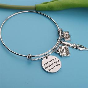 img 2 attached to 🖋️ UJIMS Writer Gift: Showcase Your Literary Passion with this Charming Bracelet for Writers
