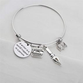 img 3 attached to 🖋️ UJIMS Writer Gift: Showcase Your Literary Passion with this Charming Bracelet for Writers
