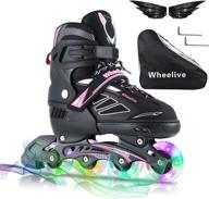 🛼 wheelive adjustable inline skates - performance roller blades with light up wheels for kids and adults, ideal for boys and girls, beginner roller skates logo