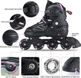 img 2 attached to 🛼 Wheelive Adjustable Inline Skates - Performance Roller Blades with Light Up Wheels for Kids and Adults, Ideal for Boys and Girls, Beginner Roller Skates