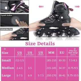 img 3 attached to 🛼 Wheelive Adjustable Inline Skates - Performance Roller Blades with Light Up Wheels for Kids and Adults, Ideal for Boys and Girls, Beginner Roller Skates