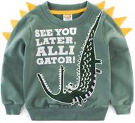 👕 cute cartoon printing pullover sweatshirt for little boys in mud kingdom - casual style logo