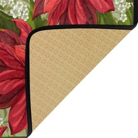 img 2 attached to 🎅 Коврик для кухни Сусио с Рождественской красной звездой: комфортный, нескользящий и легко моющийся.