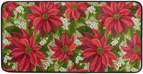img 4 attached to 🎅 Коврик для кухни Сусио с Рождественской красной звездой: комфортный, нескользящий и легко моющийся.