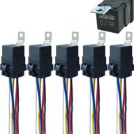 🔌 5-pack waterproof relay harness - 40/30 amp 12v dc, heavy-duty 12 awg tinned copper wires, 5-pin spdt bosch style automotive relay logo
