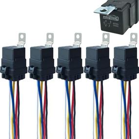 img 4 attached to 🔌 5-Pack Waterproof Relay Harness - 40/30 AMP 12V DC, Heavy-Duty 12 AWG Tinned Copper Wires, 5-PIN SPDT Bosch Style Automotive Relay