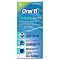 oral-b super floss mint dental floss pre-cut strands - 50 count (3 pack) logo