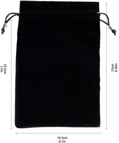 img 2 attached to 🎁 Versatile Black Velvet Drawstring Pouch: 6.1X9 inches, 2 Compartments, Perfect for Gifts, Jewelry, Makeup, Power Bank, or Phone Accessories