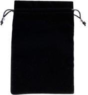 🎁 versatile black velvet drawstring pouch: 6.1x9 inches, 2 compartments, perfect for gifts, jewelry, makeup, power bank, or phone accessories logo