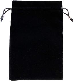 img 3 attached to 🎁 Versatile Black Velvet Drawstring Pouch: 6.1X9 inches, 2 Compartments, Perfect for Gifts, Jewelry, Makeup, Power Bank, or Phone Accessories