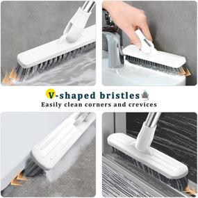 img 2 attached to 🧼 Efficient HIFFIUP Grout Brush for Deep Cleaning - Long Handle Scrub Brush, 120° Rotatable Bathtub & Tile Floor Scrubber - 35 Inches Long